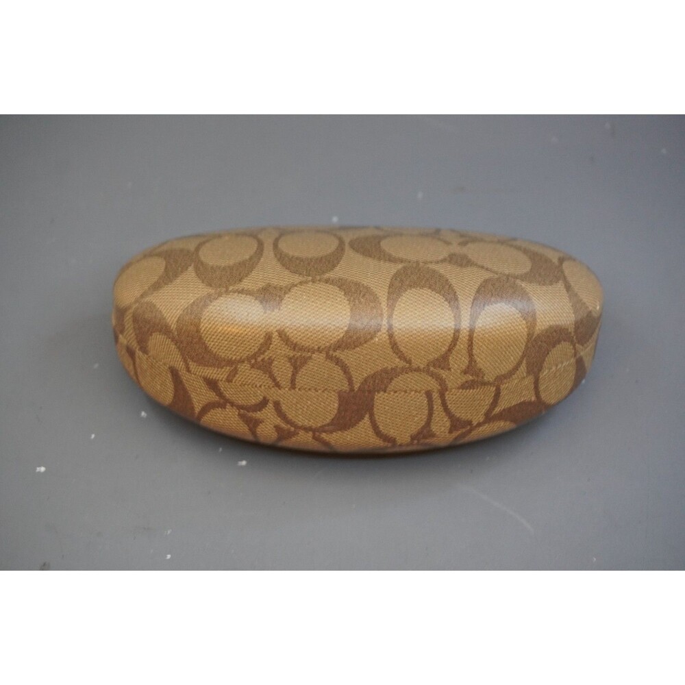 Coach Signature C Logo Hard Eyeglass Case Sunglasses Case Large Brown Khaki C